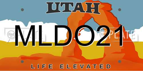 MLDO21 Utah License Plate