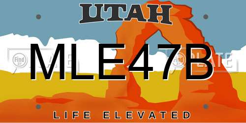 MLE47B Utah License Plate