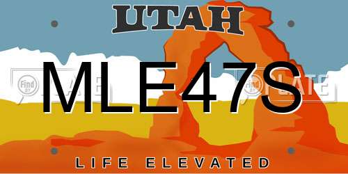 MLE47S Utah License Plate