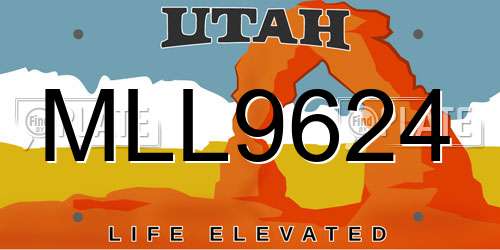 MLL9624 Utah License Plate