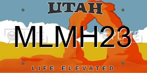 MLMH23 Utah License Plate