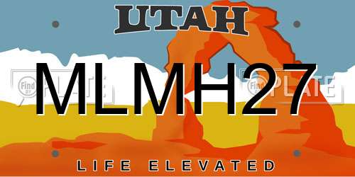 MLMH27 Utah License Plate