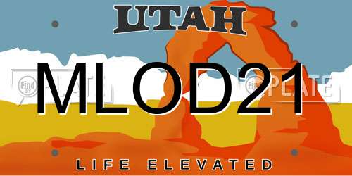 MLOD21 Utah License Plate