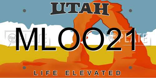MLOO21 Utah License Plate