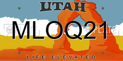 MLOQ21 Utah License Plate