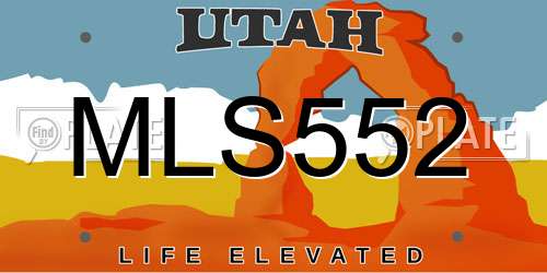 MLS552 Utah License Plate