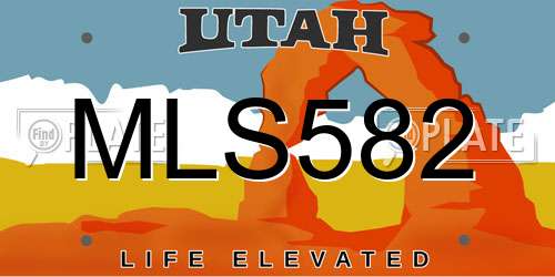 MLS582 Utah License Plate