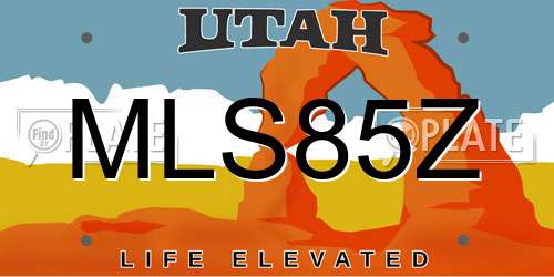 MLS85Z Utah License Plate