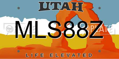 MLS88Z Utah License Plate
