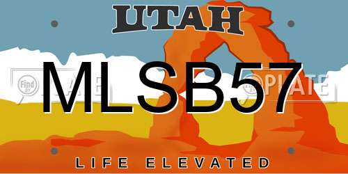 MLSB57 Utah License Plate