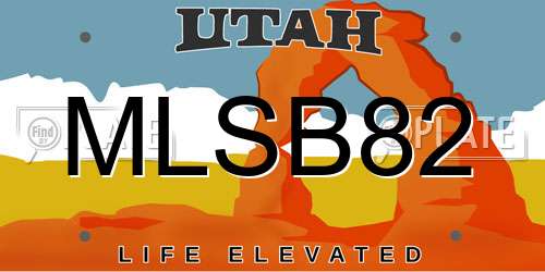 MLSB82 Utah License Plate