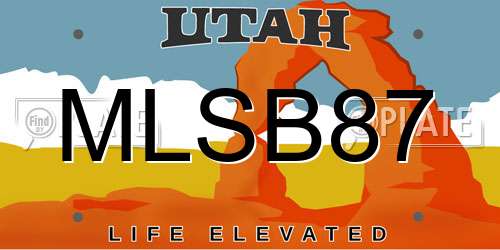 MLSB87 Utah License Plate