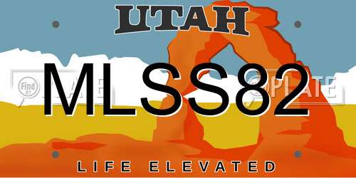 MLSS82 Utah License Plate