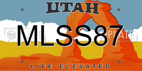 MLSS87 Utah License Plate
