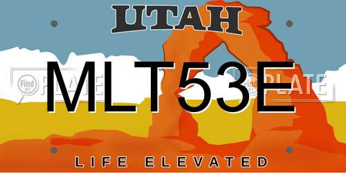 MLT53E Utah License Plate