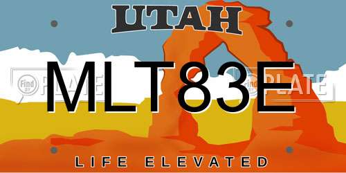 MLT83E Utah License Plate