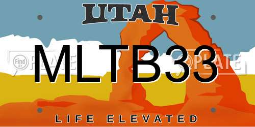 MLTB33 Utah License Plate