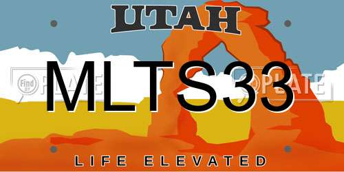 MLTS33 Utah License Plate