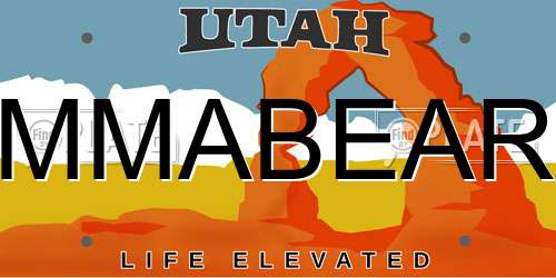 MMABEAR Utah License Plate