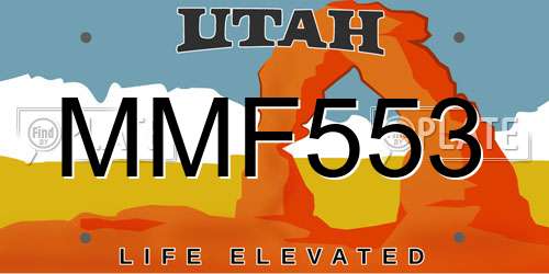 MMF553 Utah License Plate