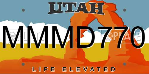 MMMD770 Utah License Plate