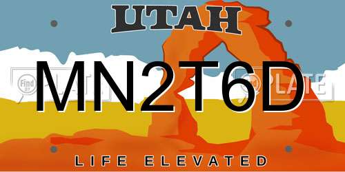 MN2T6D Utah License Plate
