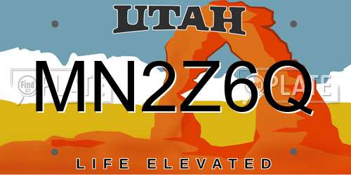 MN2Z6Q Utah License Plate