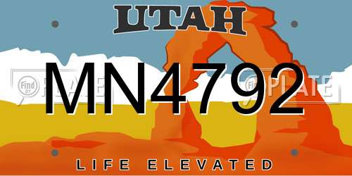 MN4792 Utah License Plate