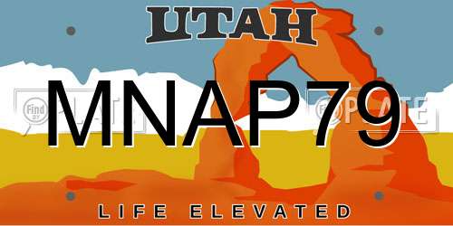 MNAP79 Utah License Plate