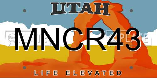 MNCR43 Utah License Plate