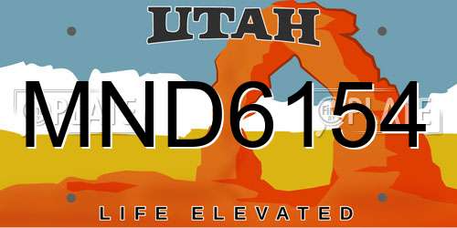 MND6154 Utah License Plate