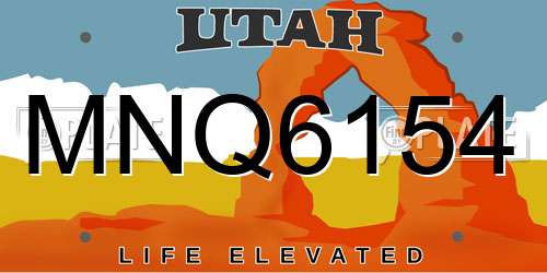 MNQ6154 Utah License Plate