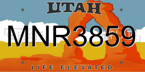 MNR3859 Utah License Plate