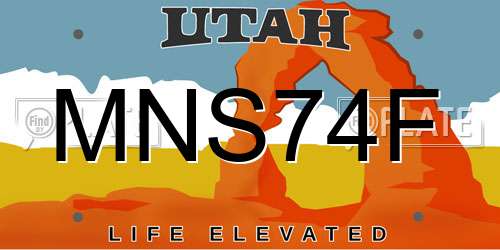 MNS74F Utah License Plate