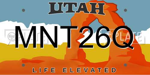 MNT26Q Utah License Plate