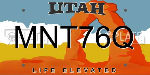 MNT76Q Utah License Plate