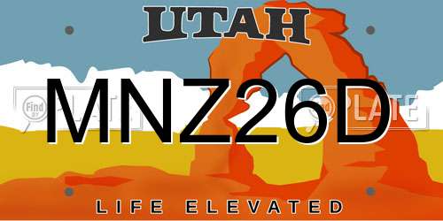 MNZ26D Utah License Plate