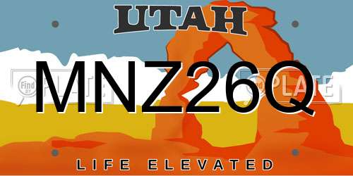 MNZ26Q Utah License Plate