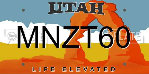 MNZT60 Utah License Plate