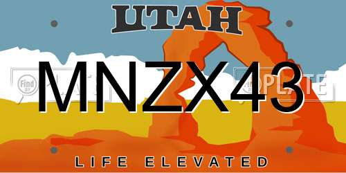 MNZX43 Utah License Plate