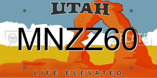MNZZ60 Utah License Plate
