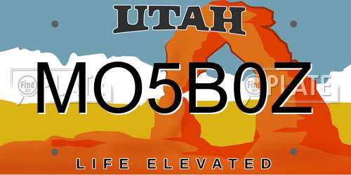 MO5B0Z Utah License Plate