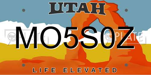 MO5S0Z Utah License Plate