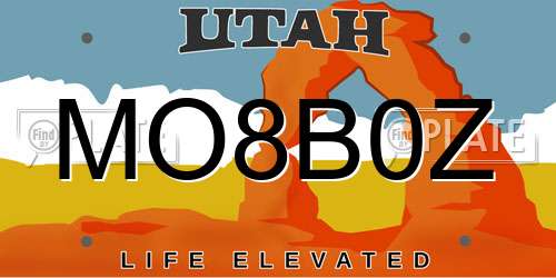 MO8B0Z Utah License Plate