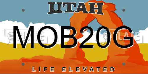 MOB20G Utah License Plate