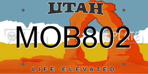 MOB802 Utah License Plate