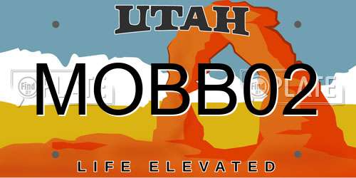 MOBB02 Utah License Plate