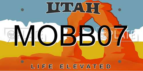 MOBB07 Utah License Plate