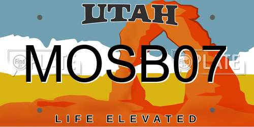 MOSB07 Utah License Plate