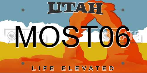 MOST06 Utah License Plate